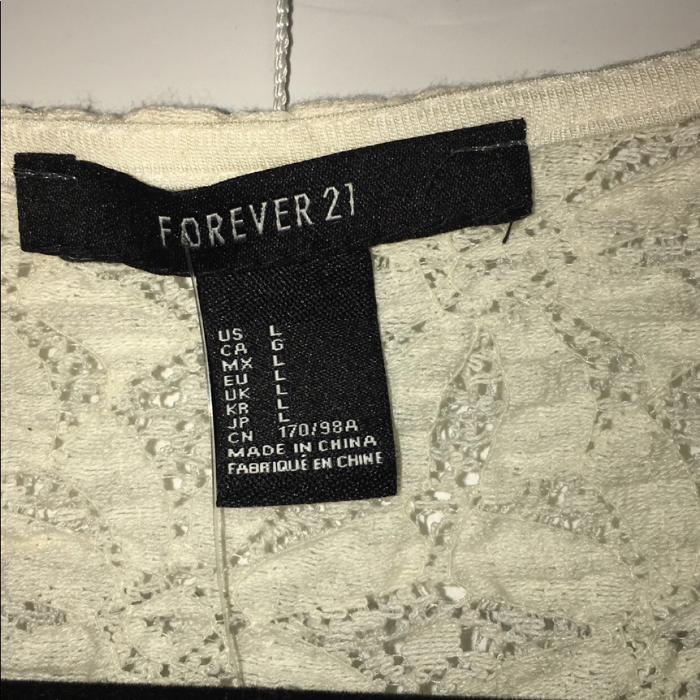 Forever. 21 cream lace long sleeve top